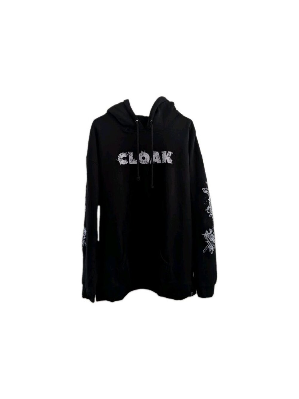 Cloak Black Pullover Hoodie Mens 2XL Quartz Crystal Graphic Sleeve Streetwear